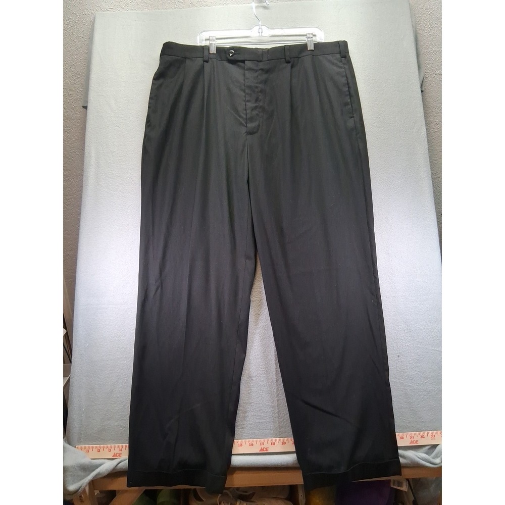 John Henry Men‎ Dress Pants Black  Pleated Size 42x32